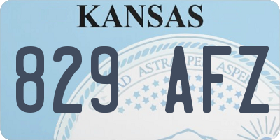 KS license plate 829AFZ