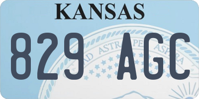 KS license plate 829AGC