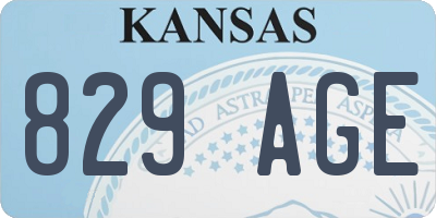 KS license plate 829AGE