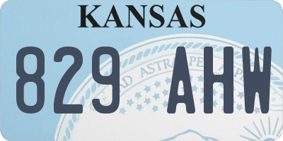KS license plate 829AHW