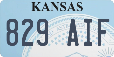 KS license plate 829AIF