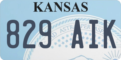 KS license plate 829AIK