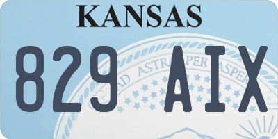 KS license plate 829AIX