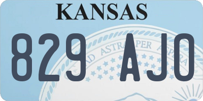 KS license plate 829AJO