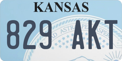 KS license plate 829AKT