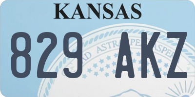 KS license plate 829AKZ