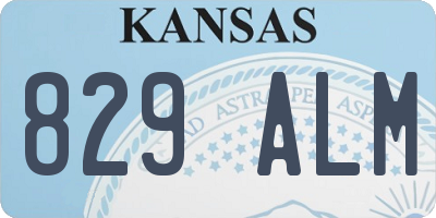 KS license plate 829ALM