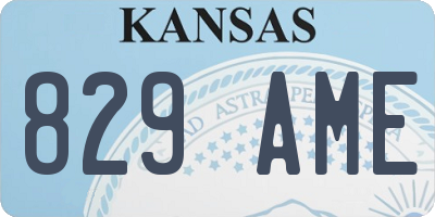 KS license plate 829AME