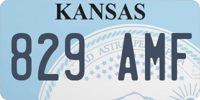 KS license plate 829AMF