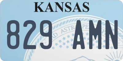 KS license plate 829AMN