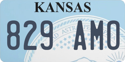KS license plate 829AMO