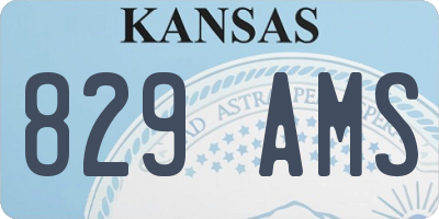 KS license plate 829AMS