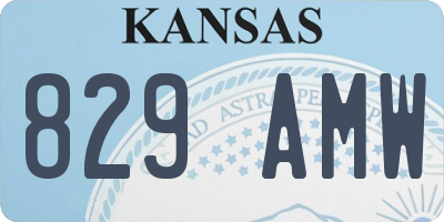 KS license plate 829AMW