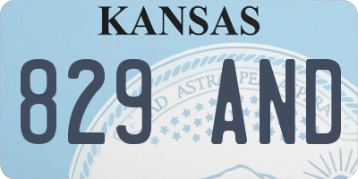 KS license plate 829AND