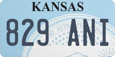 KS license plate 829ANI