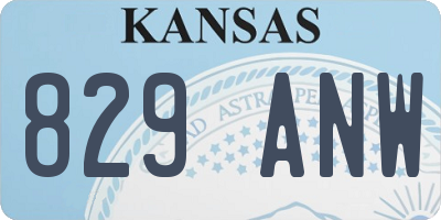 KS license plate 829ANW