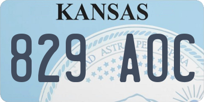 KS license plate 829AOC