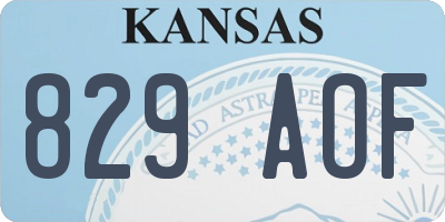 KS license plate 829AOF