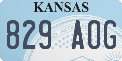 KS license plate 829AOG