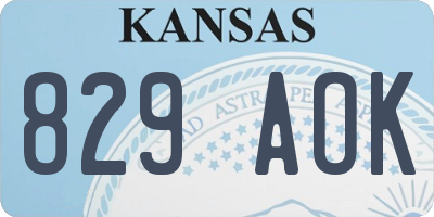 KS license plate 829AOK
