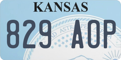 KS license plate 829AOP