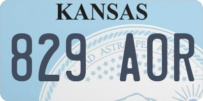 KS license plate 829AOR