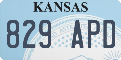 KS license plate 829APD
