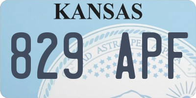 KS license plate 829APF