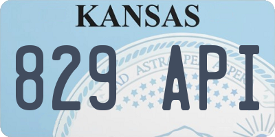 KS license plate 829API