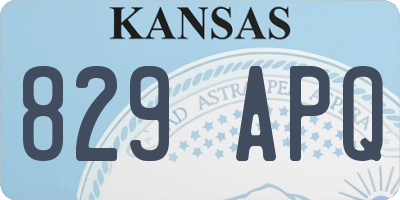 KS license plate 829APQ