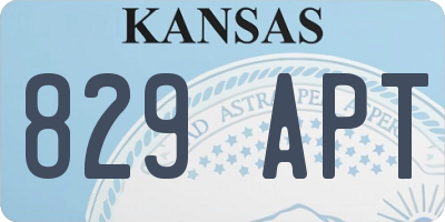 KS license plate 829APT