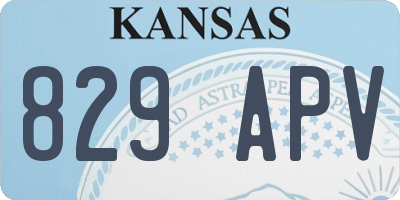 KS license plate 829APV
