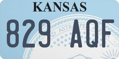 KS license plate 829AQF