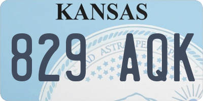 KS license plate 829AQK