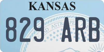 KS license plate 829ARB