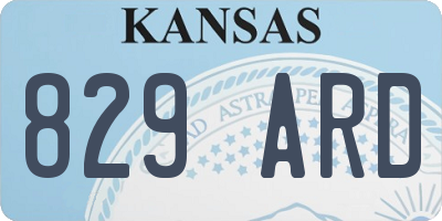 KS license plate 829ARD