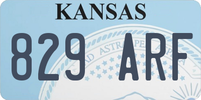KS license plate 829ARF