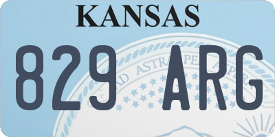 KS license plate 829ARG