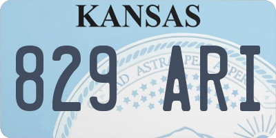 KS license plate 829ARI