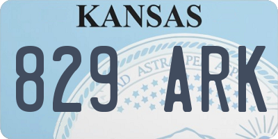 KS license plate 829ARK