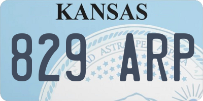 KS license plate 829ARP