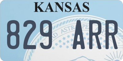 KS license plate 829ARR