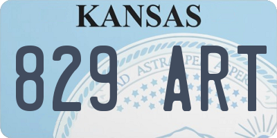 KS license plate 829ART