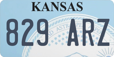 KS license plate 829ARZ