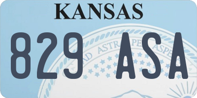 KS license plate 829ASA