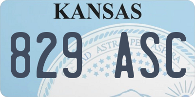 KS license plate 829ASC