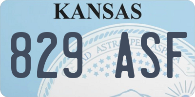 KS license plate 829ASF