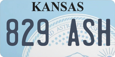 KS license plate 829ASH