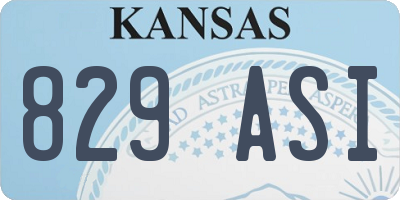 KS license plate 829ASI