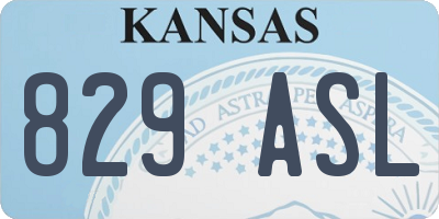 KS license plate 829ASL